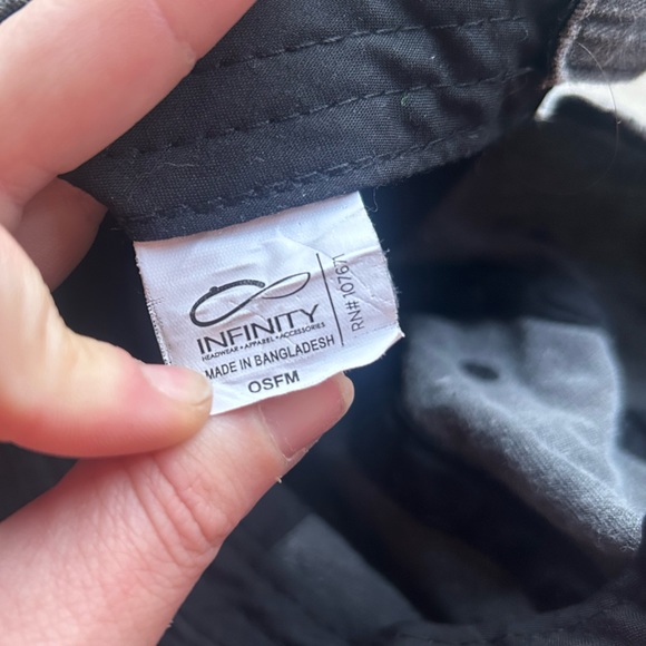 Infinity Dark Grey Distressed Baseball Velcro Adjustable Hat ONE SIZE FITS MOST - Picture 4 of 5